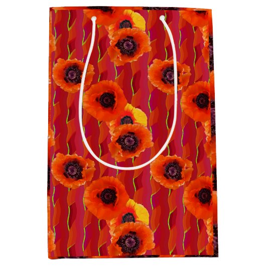 Sac Cadeau Moyen Poppies puissantes (Devant)