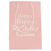 Sac Cadeau Moyen Porte-cadeau Pink Pink Medium Bag Nommé Joyeux Ann (Devant)