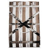 Sac Cadeau Moyen Porte de grange rustique multi-bois blanche et mar (Dos)