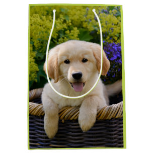 Sac Cadeau Moyen Portrait de charme de photo de chiot de chien de