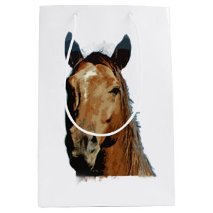 Sac Cadeau Moyen Portrait de Cheval