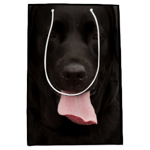 Sac Cadeau Moyen Portrait de chien noir