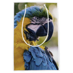 Sac Cadeau Moyen Portrait du profil de la perroquet macaw