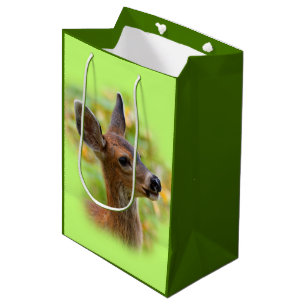 Sac Cadeau Moyen Portrait vierge du cerf de queue noire souriant Fa