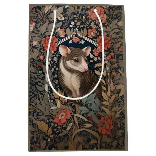 Sac Cadeau Moyen Possum William Morris Inspiré Floral (Devant)