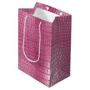 Sac Cadeau Moyen Poster de animal Alligator rose