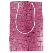 Sac Cadeau Moyen Poster de animal Alligator rose (Devant)