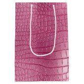 Sac Cadeau Moyen Poster de animal Alligator rose (Dos)