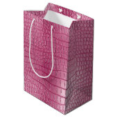 Sac Cadeau Moyen Poster de animal Alligator rose (Dos Angle)