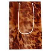 Sac Cadeau Moyen Poster de animal Brown de vache (Dos)