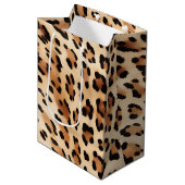 Sac Cadeau Moyen Poster de animal Leopard de crème (Devant Angle)