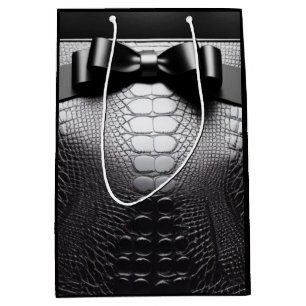 Sac Cadeau Moyen Poster de animal noir/Bow/Cadeau