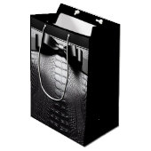 Sac Cadeau Moyen Poster de animal noir/Bow/Cadeau (Devant Angle)