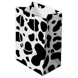 Sac Cadeau Moyen Poster de animal noir et blanc de motif de taches