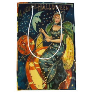 Sac Cadeau Moyen Poster de sorcière Halloween vintage