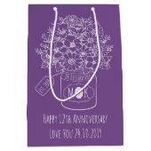 Sac Cadeau Moyen Pot de maçon tiré par la main de bouquet de fleurs (Devant)