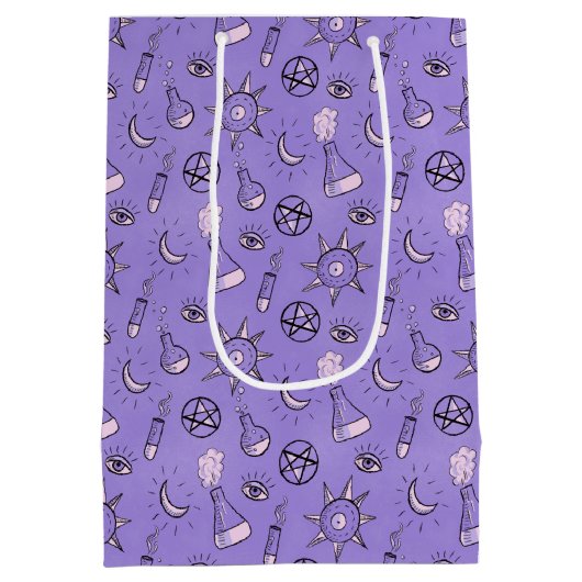 Sac Cadeau Moyen Potions de sorcière Alchimie violette Motif Hallow (Dos)