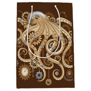 Sac Cadeau Moyen Poulpe Steampunk Rétro Fantastique Mécanique