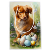 Sac Cadeau Moyen Poussette de canard de la Nouvelle-Écosse avec oeu (Devant)