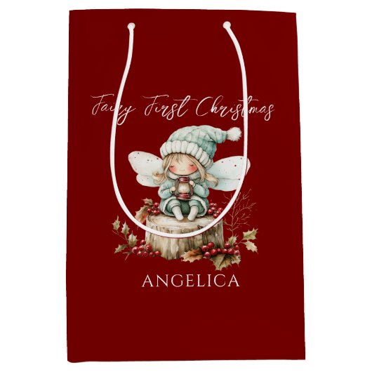Sac Cadeau Moyen Premier Noël de fée (Devant)