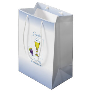 Sac Cadeau Moyen Première communion du petit-fils, calice avec host