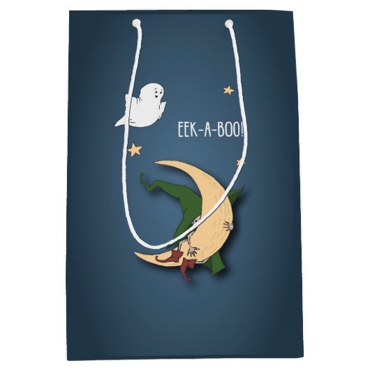 Sac Cadeau Moyen Première Halloween Baby Peek A Boo Witch with Ghos (Devant)