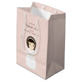 Sac Cadeau Moyen Première Sainte Communion Brunette Girl (Dos Angle)