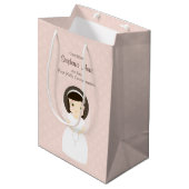 Sac Cadeau Moyen Première Sainte Communion Brunette Girl (Devant Angle)