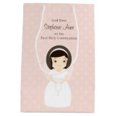 Sac Cadeau Moyen Première Sainte Communion Brunette Girl (Dos)