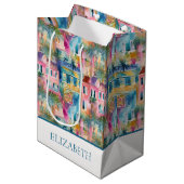 Sac Cadeau Moyen Preppy Charleston Maisons Personnalisées (Devant Angle)