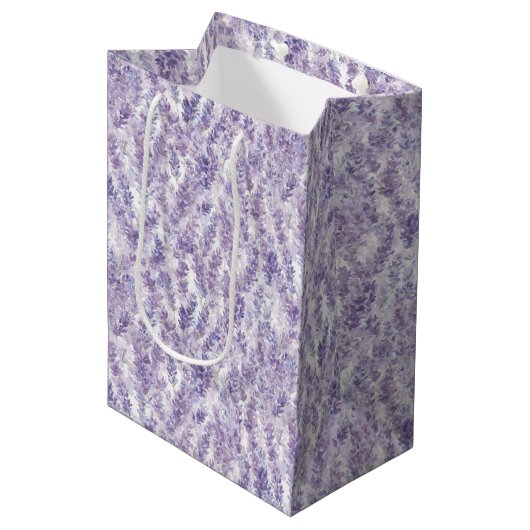 Sac Cadeau Moyen Pretty Lavender Flowers Bridal Shower   (Devant Angle)