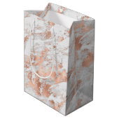 Sac Cadeau Moyen Pretty Rose Gold White Glitzy Marble (Dos Angle)