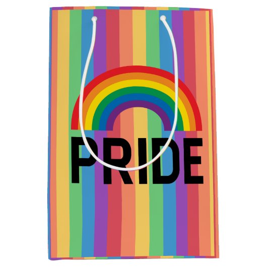 Sac Cadeau Moyen Pride arc-en-ciel (Devant)