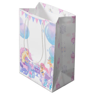 Sac Cadeau Moyen Princess & Mermaid Birthday Invitation Card