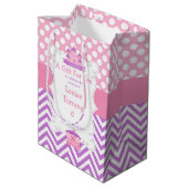 Sac Cadeau Moyen Princesse Anniversaire Merci rose et violet (Dos Angle)