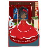 Sac Cadeau Moyen Princesse de Noël noire (Dos)