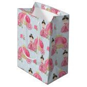 Sac Cadeau Moyen Princesse rose et Chariot (Devant Angle)