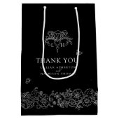 Sac Cadeau Moyen Printemps fleur de lis noir mariage blanc merci (Dos)