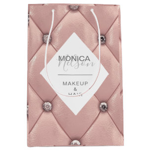 Sac Cadeau Moyen produit de monogramme luxueux rose gold capitonné