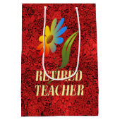 Sac Cadeau Moyen Professeur retraité, Conception de la marguerite a (Dos)