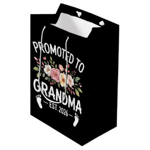 Sac Cadeau Moyen Promue Grand-mère 2026 Première fois Nana Floral