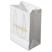 Sac Cadeau Moyen Proposition Bridesmaid | Or de script moderne (Devant Angle)