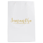 Sac Cadeau Moyen Proposition Bridesmaid | Or de script moderne (Devant)
