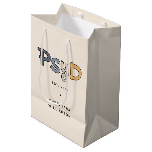 Sac Cadeau Moyen Psychologue PsyD sur mesure (Devant Angle)