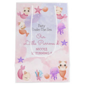 Sac Cadeau Moyen Purmaid chat sirène mignonne fille anniversaire (Dos)