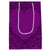 Sac Cadeau Moyen Purple Black Heart torse Mariage gothique (Dos)