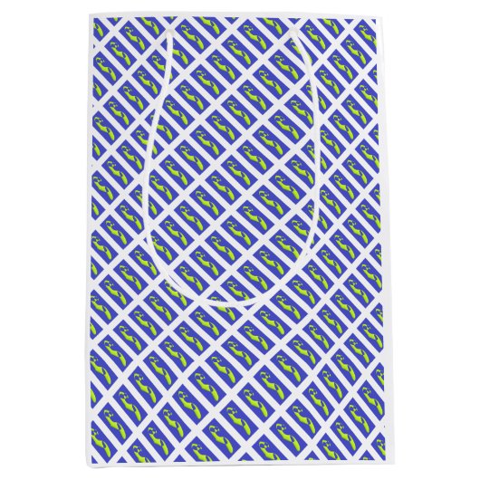 SAC CADEAU MOYEN PURPLE ET ROYAL BLUE ART MODÈLE (Devant)