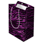 Sac Cadeau Moyen Purple Glitz Zebra Print (Dos Angle)
