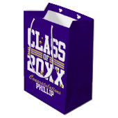 Sac Cadeau Moyen Purple|Gold Graduated Class Year (Dos Angle)