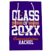 Sac Cadeau Moyen Purple|Orange Graduated Class Year (Devant)